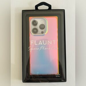 Flaunt Square Iridescent Satin Phone Case for iPhone 15 Pro